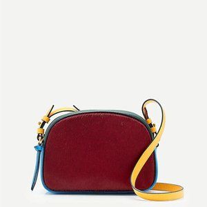 J.Crew Devon Colorblock Haircalf Camera Bag with Detachable Strap